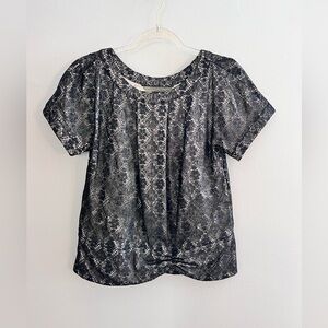 MARC BY MARC JACOBS Black Lace Overlay Short Sleeve Top